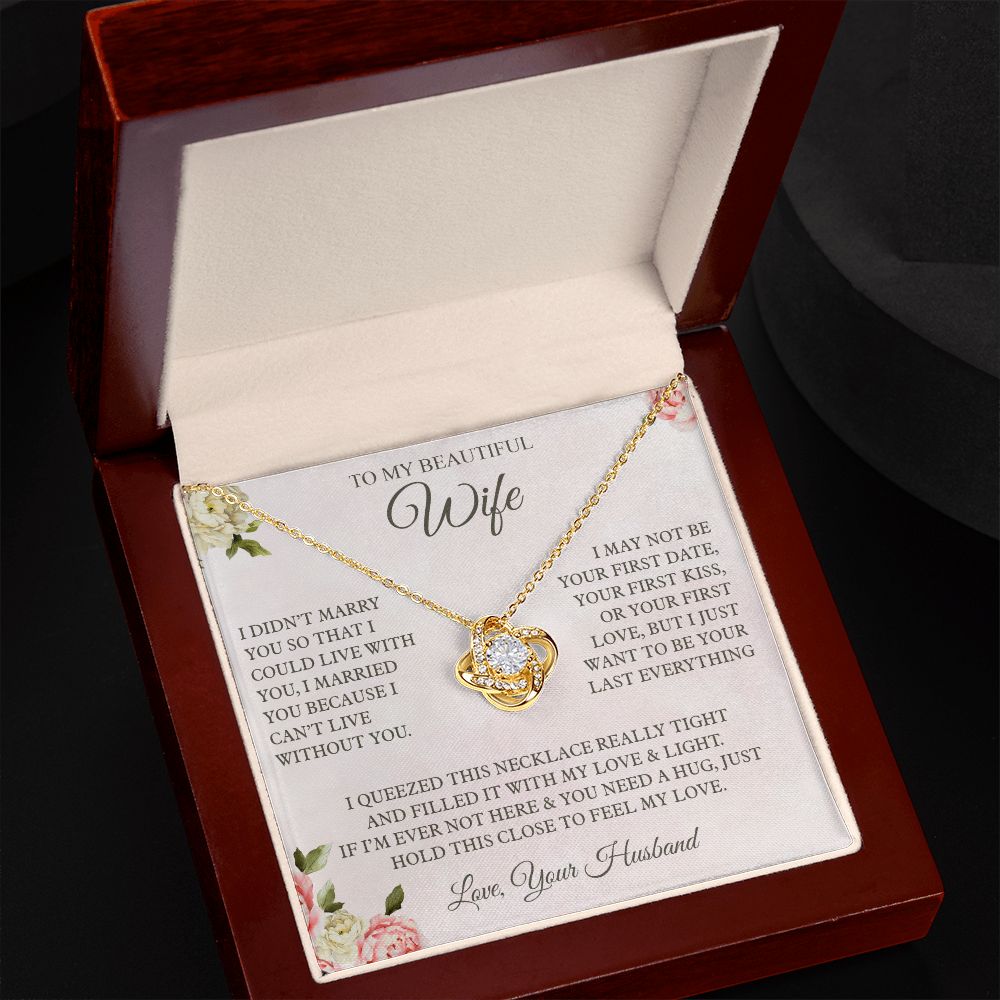 To My Beautiful Wife Love Knot Necklace