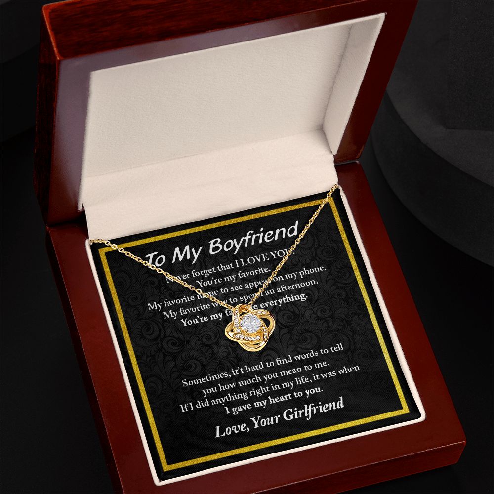 To My Boyfriend Love Knot Necklace