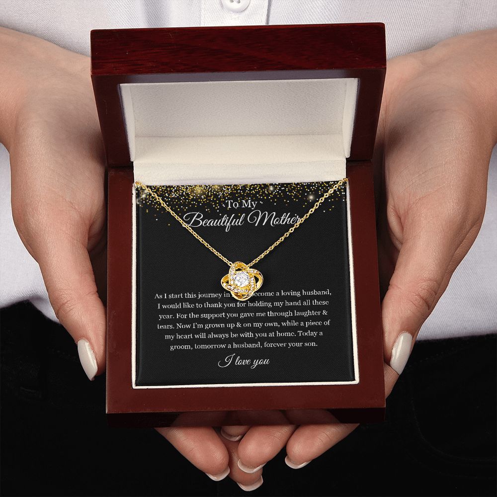 To My Beautiful Mother Love Knot Necklace
