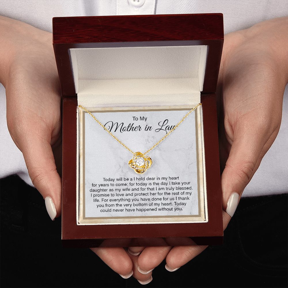 To My Mother In Law Love Knot Necklace