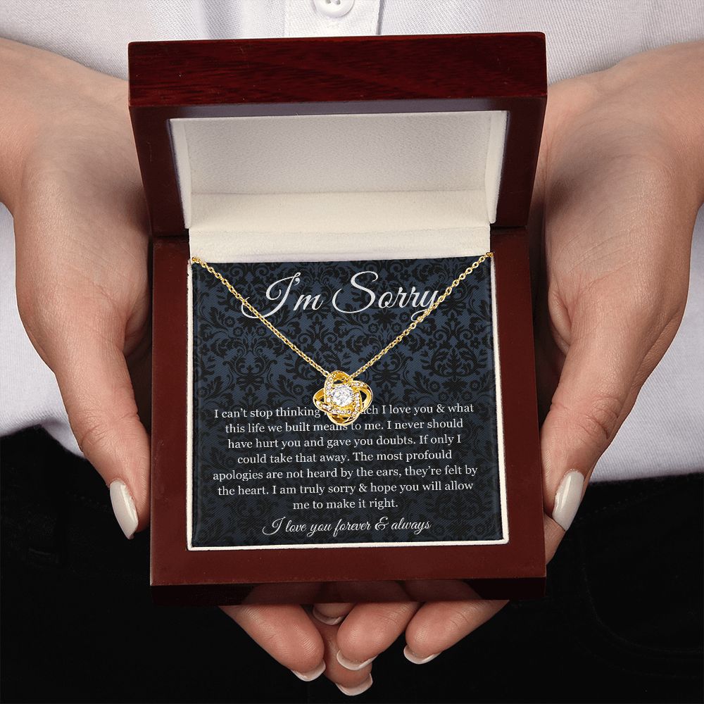 Apology Gift For Wife Girlfriend Love Knot Necklace