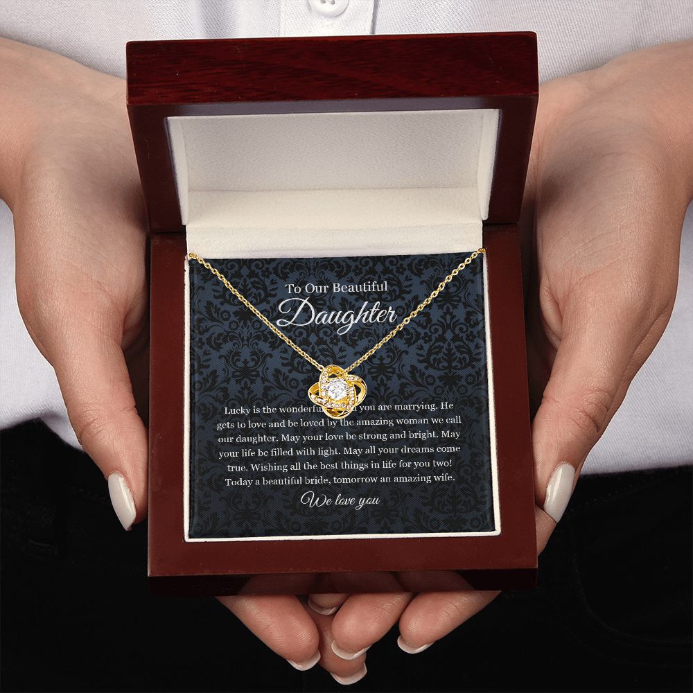To Our Daughter Love Knot Necklace