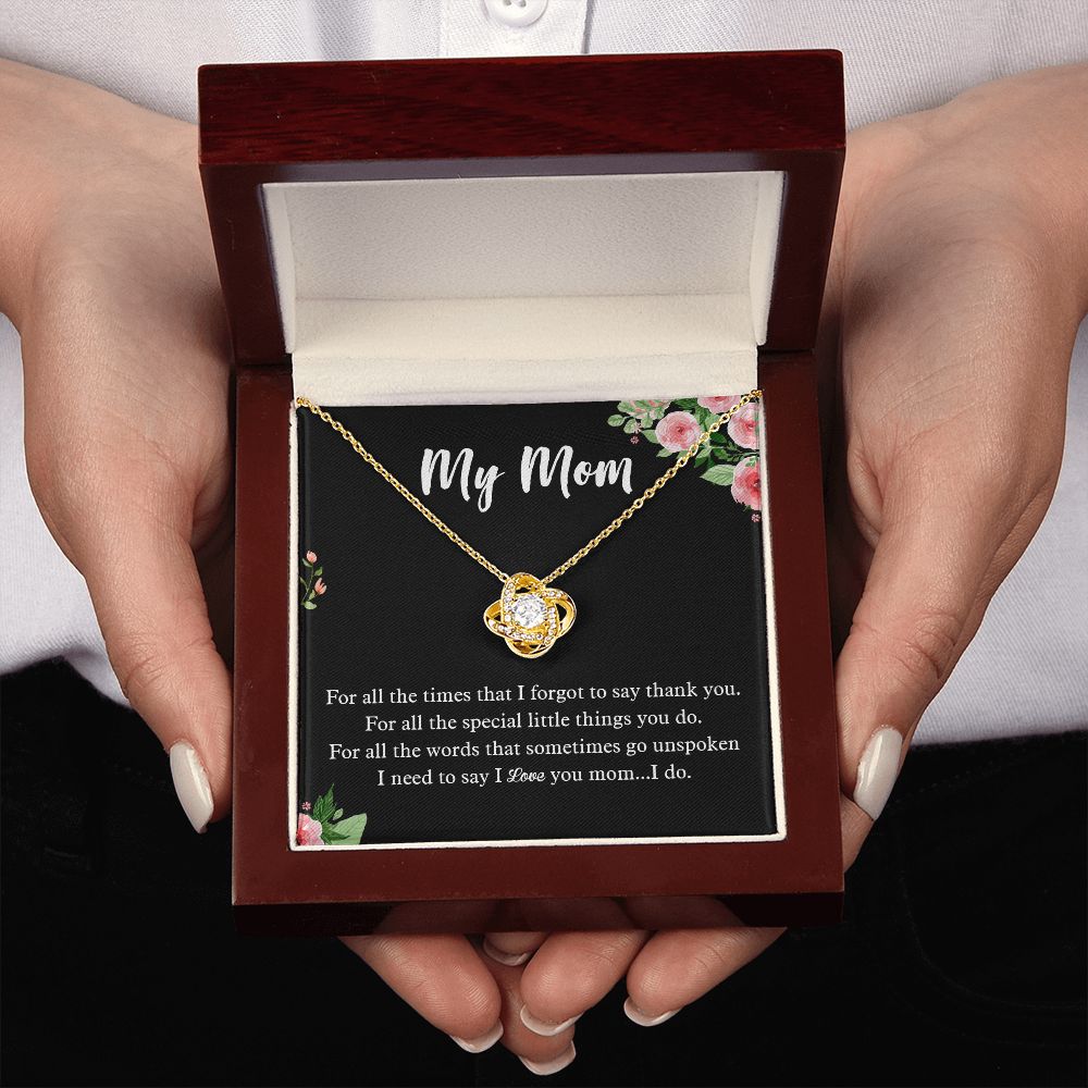 Mom Gift from Daughter Love Knot Necklace