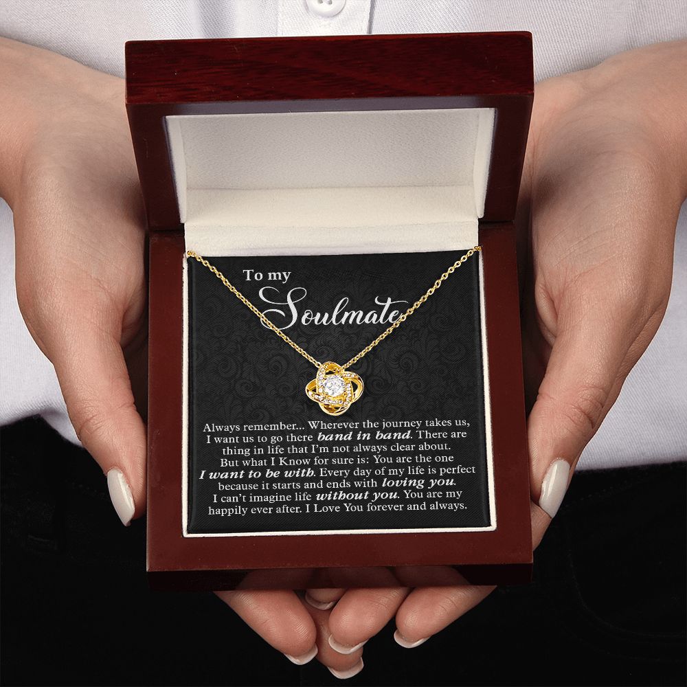 To My Soulmate Love Knot Necklace