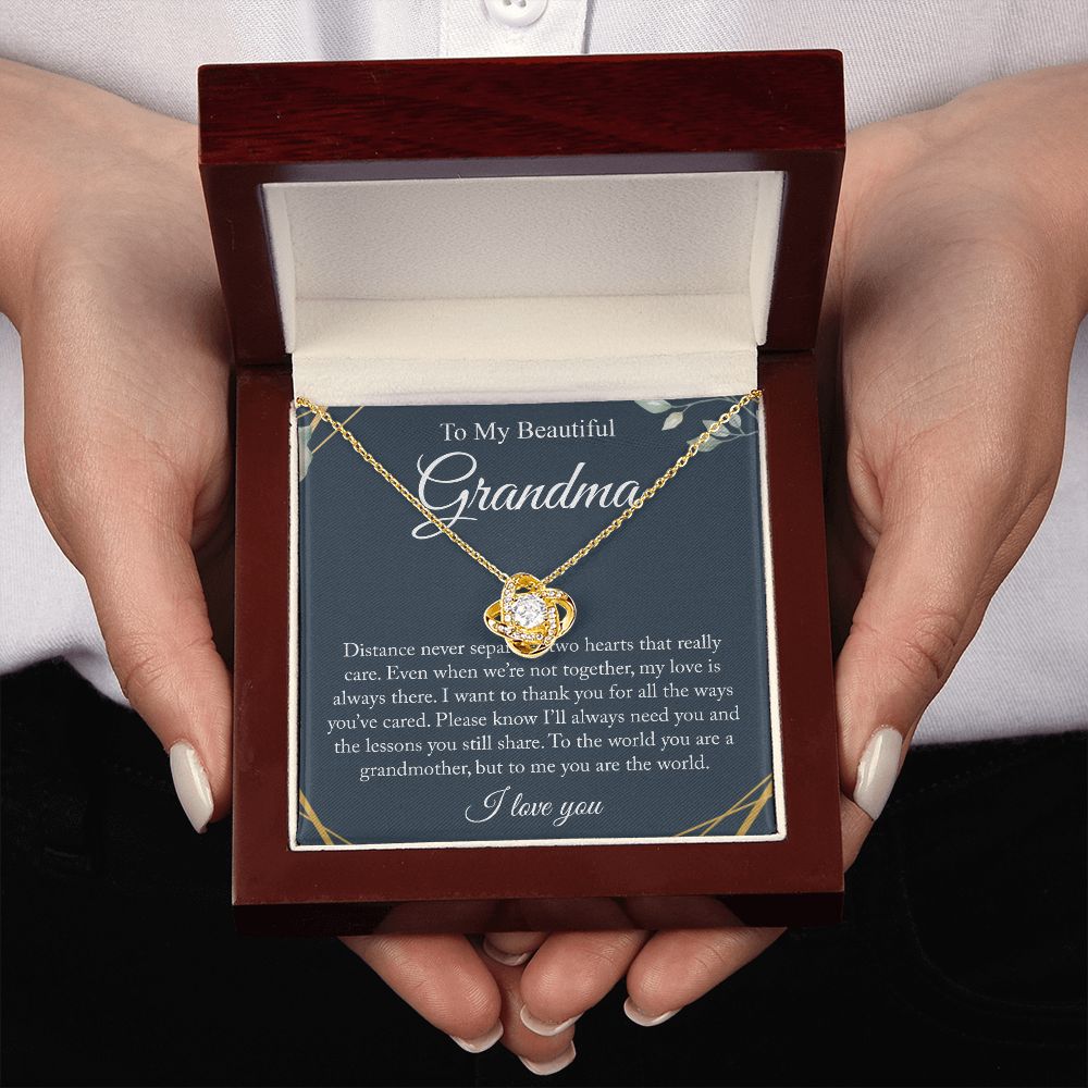 Gift For Grandma Love Knot Necklace