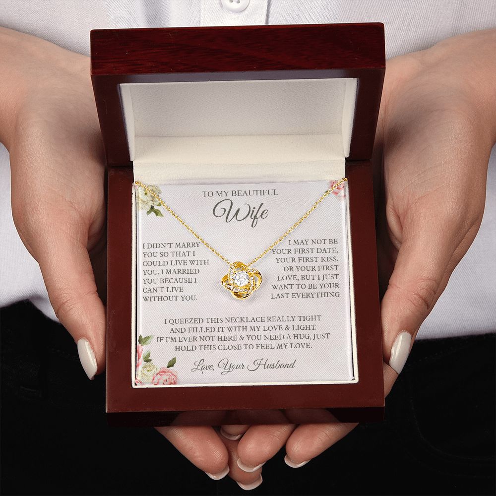 To My Beautiful Wife Love Knot Necklace