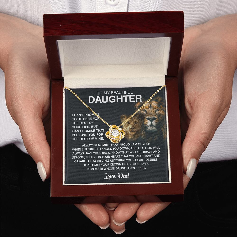 To My Daughter From Dad Love Knot Necklace