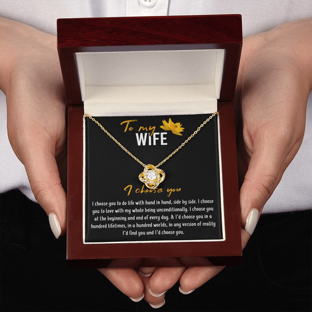 To My Wife I Choose You Love Knot Necklace