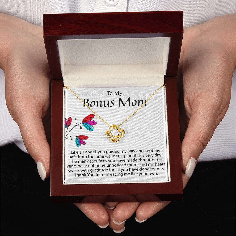 To My Bonus Mom Love Knot Necklace