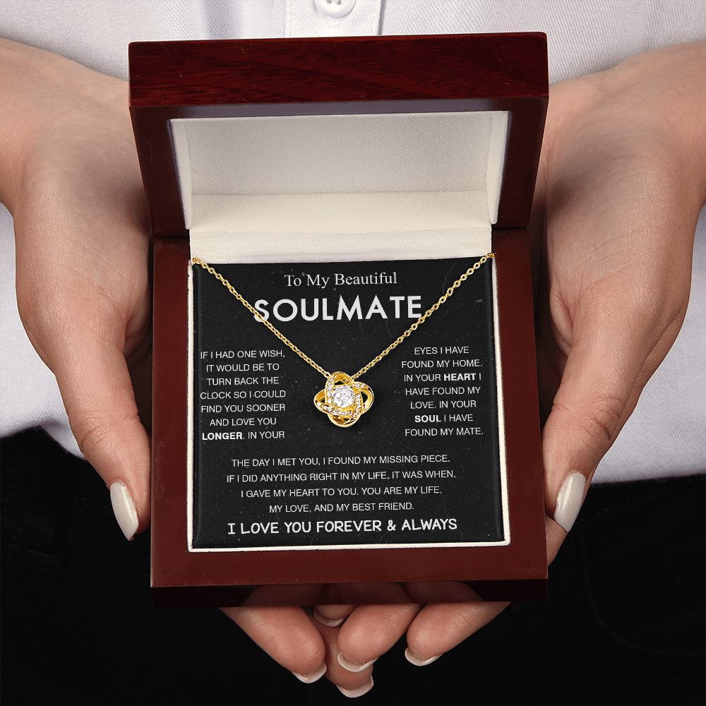 To My Beautiful Soulmate Love Knot Necklace