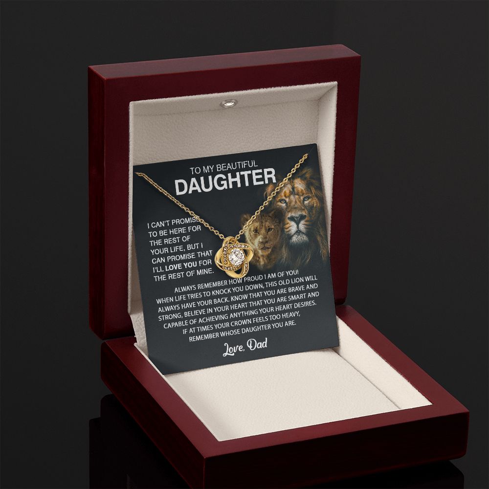 To My Daughter From Dad Love Knot Necklace