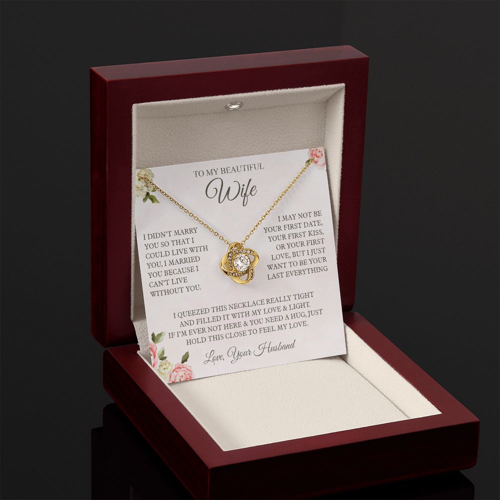 To My Beautiful Wife Love Knot Necklace
