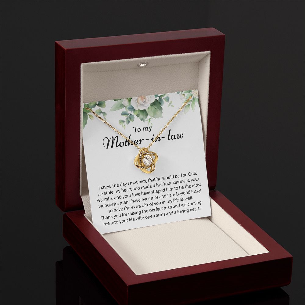 To My Mother In Law Love Knot Necklace