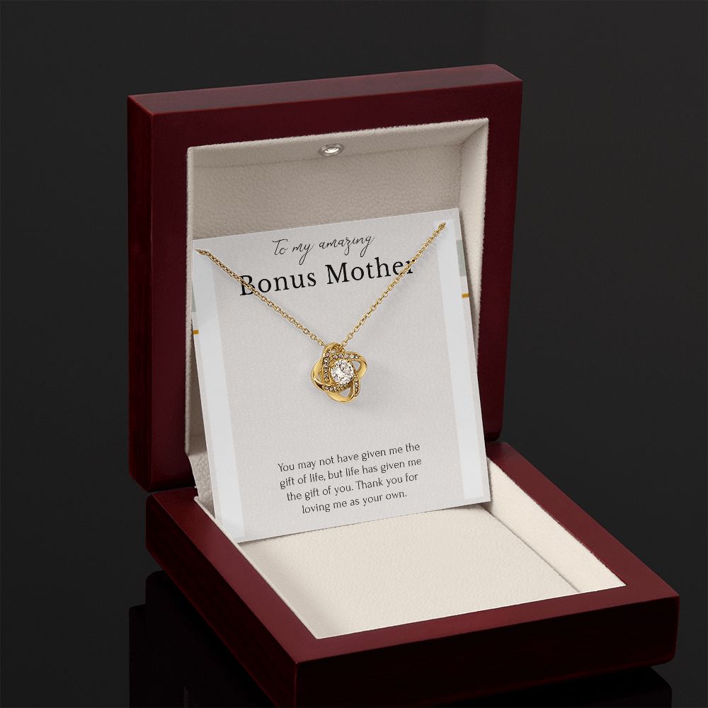 To My Amaging Bonus Mom Love Knot Necklace