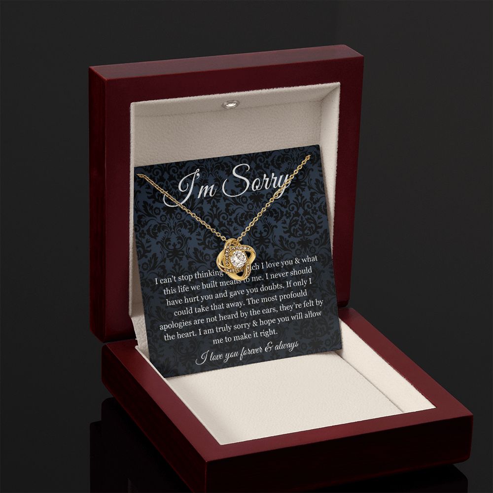 Apology Gift For Wife Girlfriend Love Knot Necklace