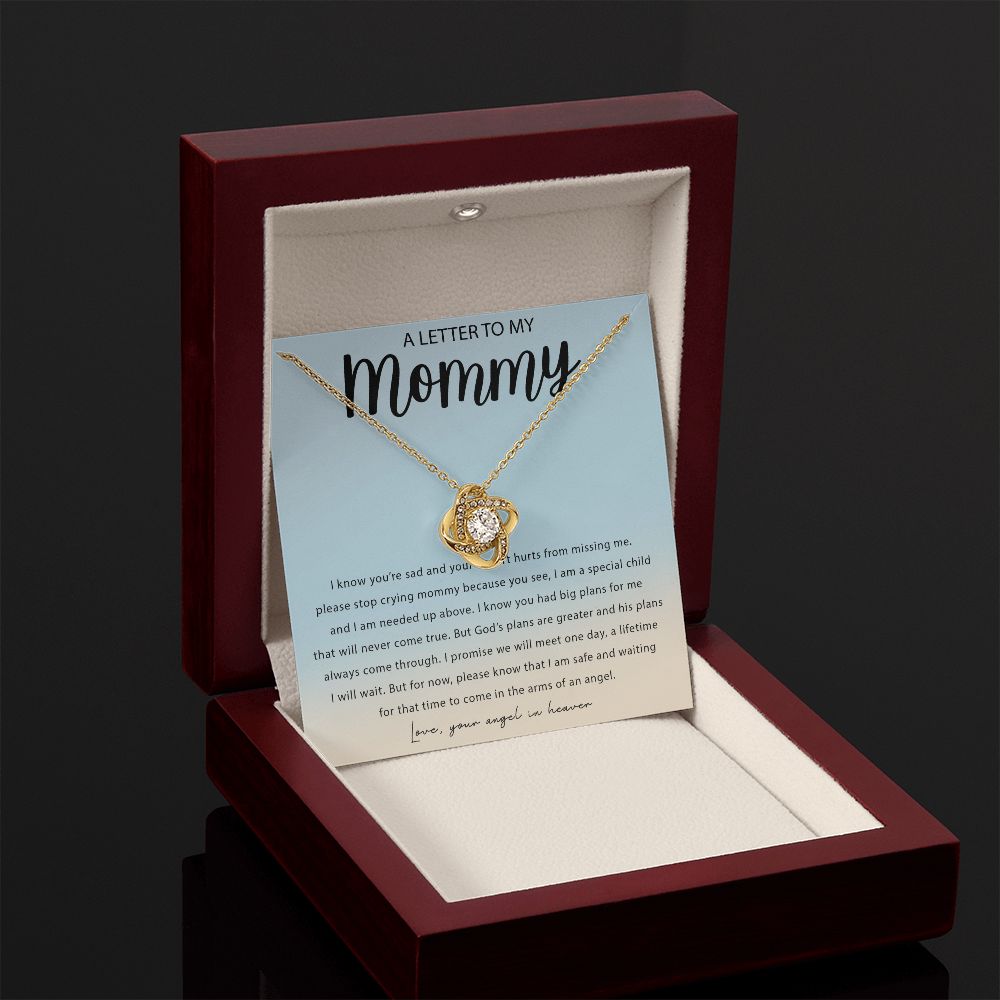 Letter To My Mommy Love Knot Necklace