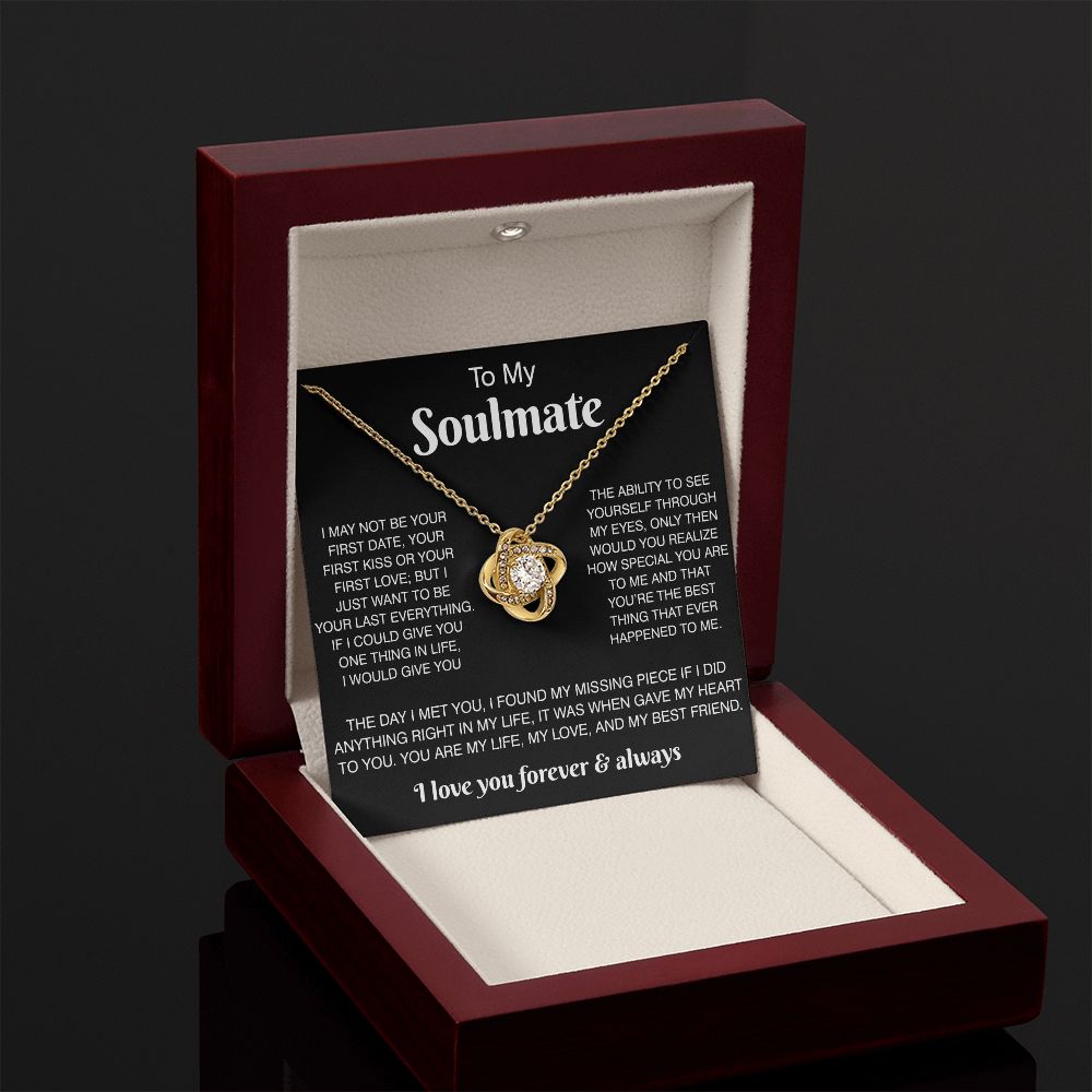 To My Soulmate Love Knot Necklace