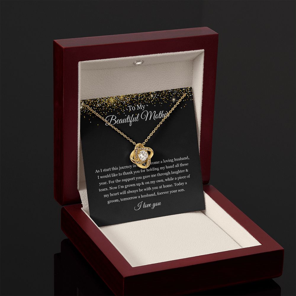 To My Beautiful Mother Love Knot Necklace