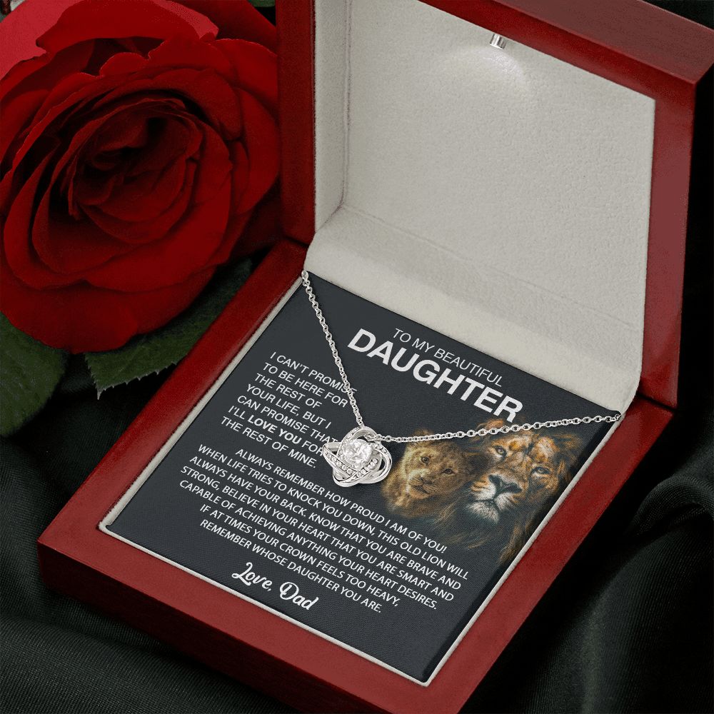 To My Daughter From Dad Love Knot Necklace