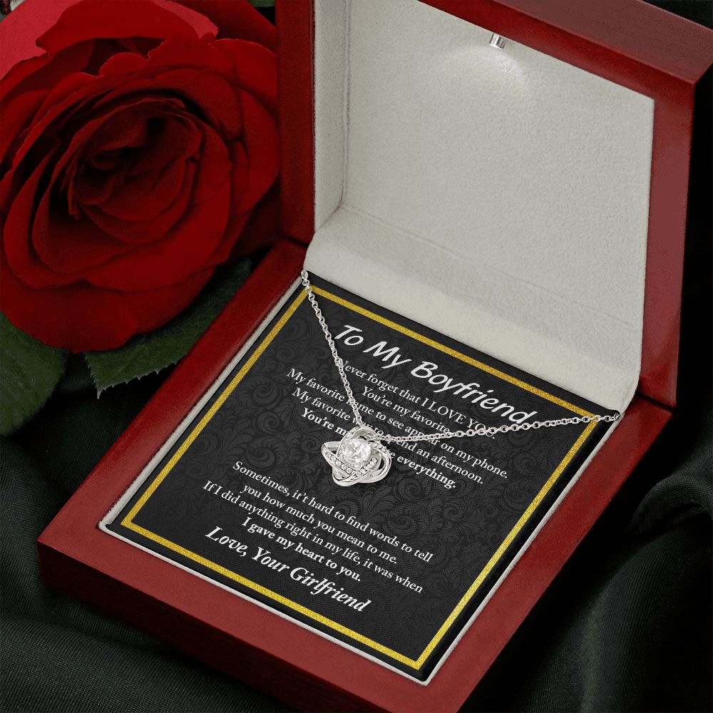 To My Boyfriend Love Knot Necklace