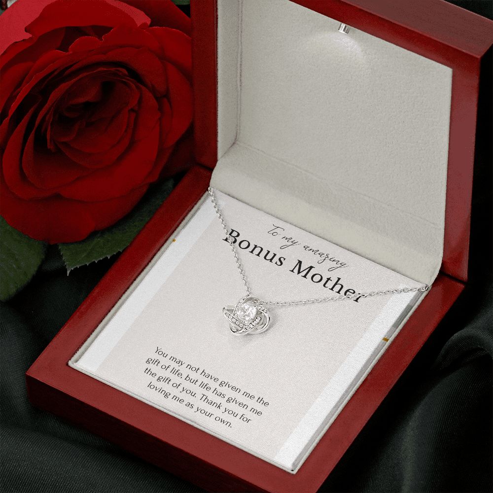 To My Amaging Bonus Mom Love Knot Necklace