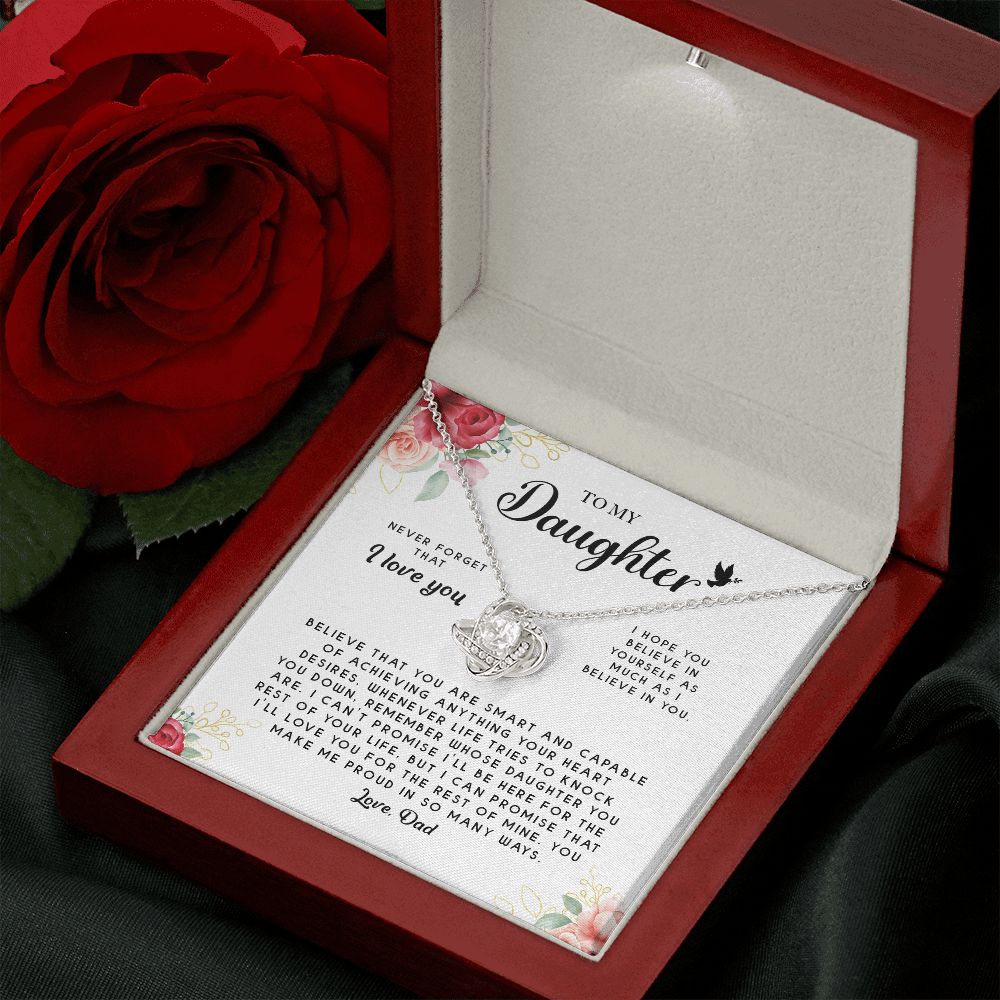 To My Daughter Love Knot Necklace