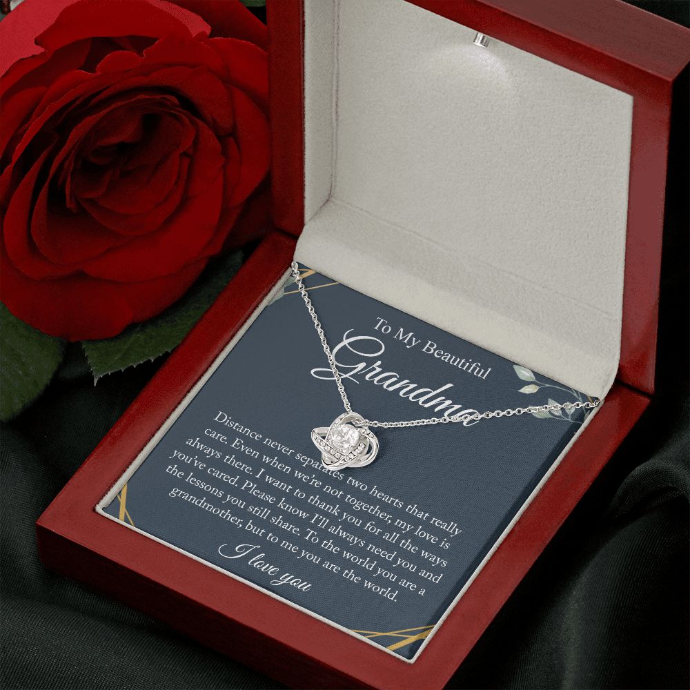 Gift For Grandma Love Knot Necklace