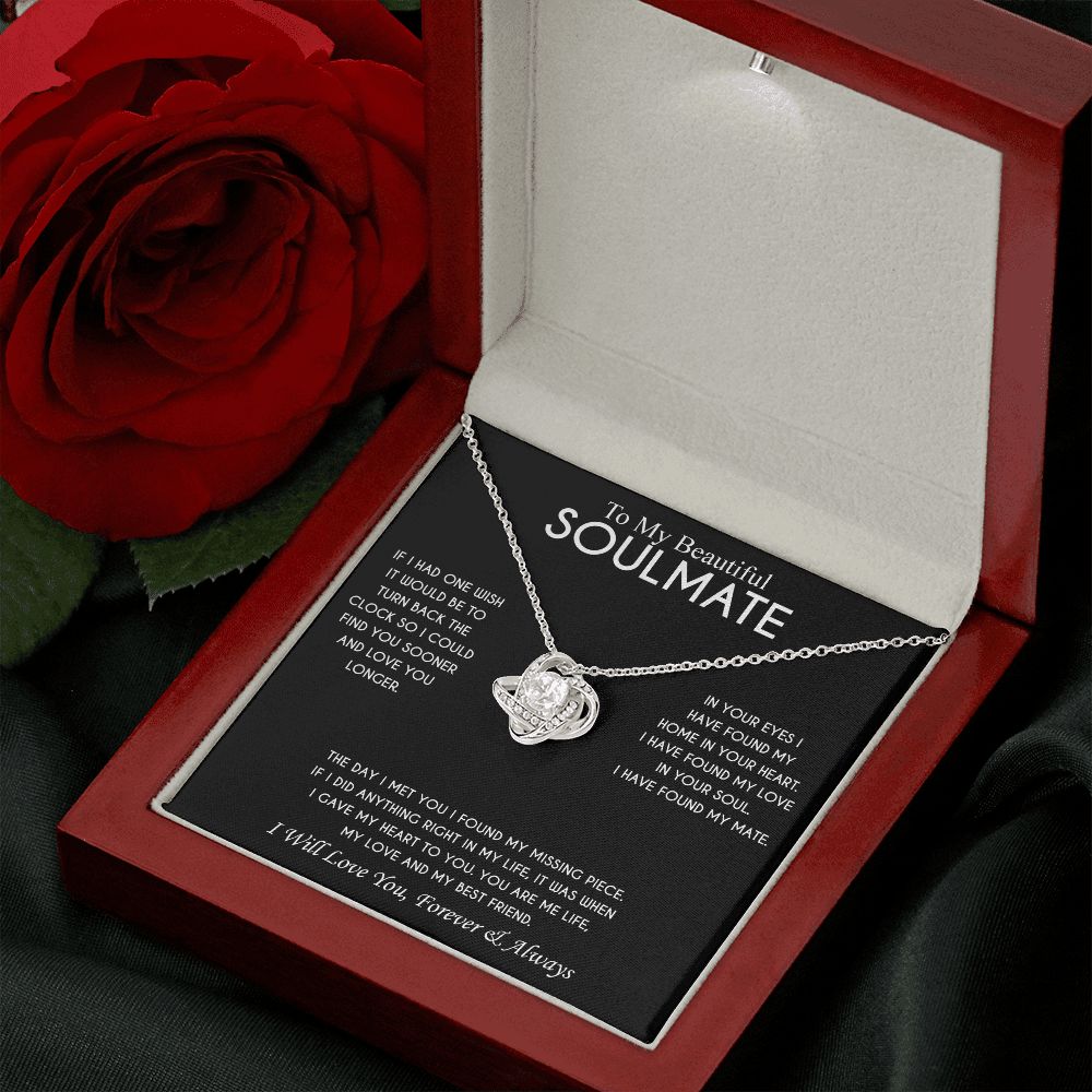 To My Beautiful Soulmate Love Knot Necklace