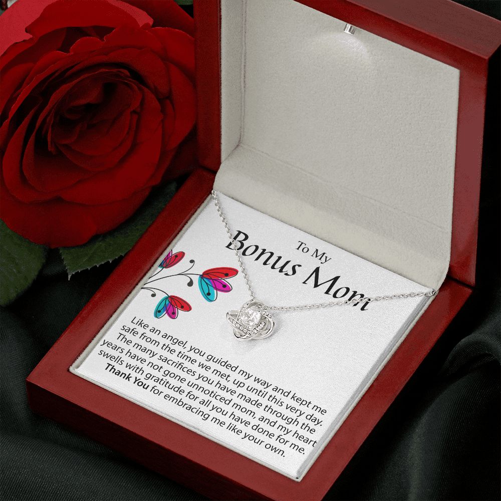To My Bonus Mom Love Knot Necklace