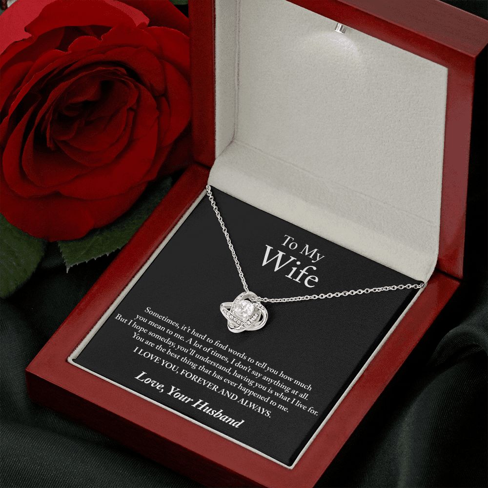 To My Wife Sometimes It Hard Love Knot Necklace