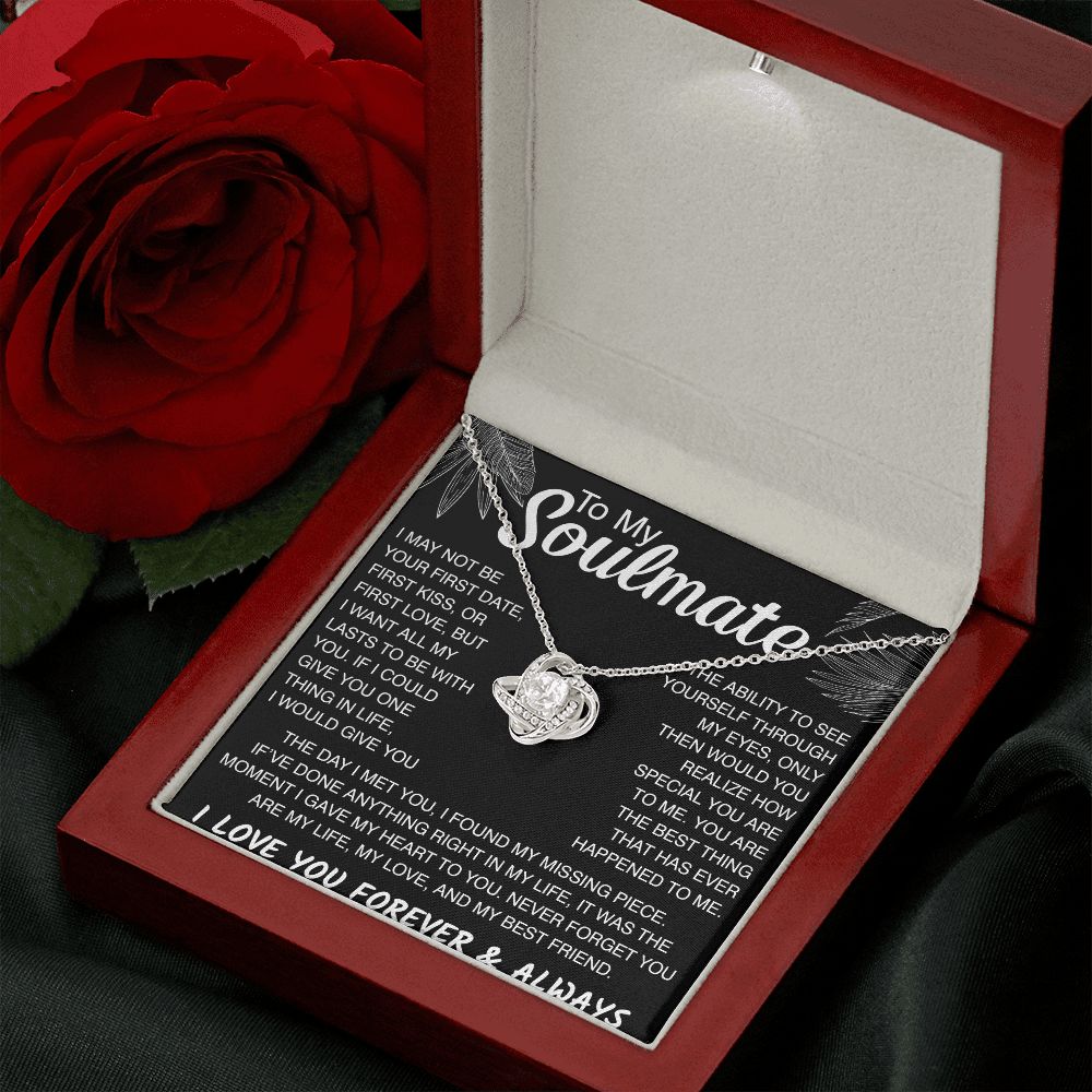 To My Soulmate Love Knot Necklace
