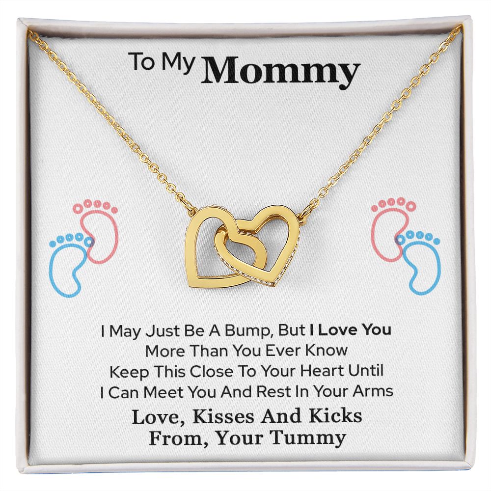 To My Mommy Interlocking Heart Necklace