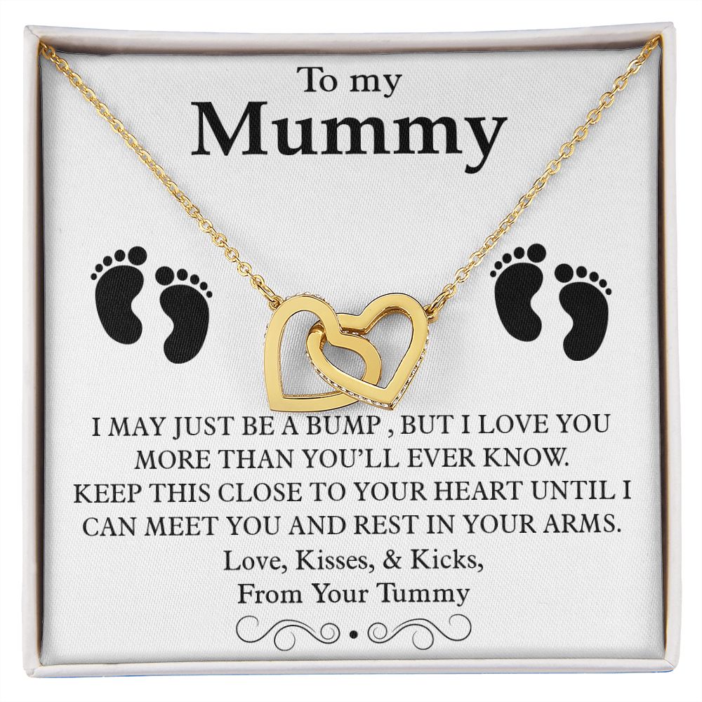 To My Mummy Interlocking Heart Necklace