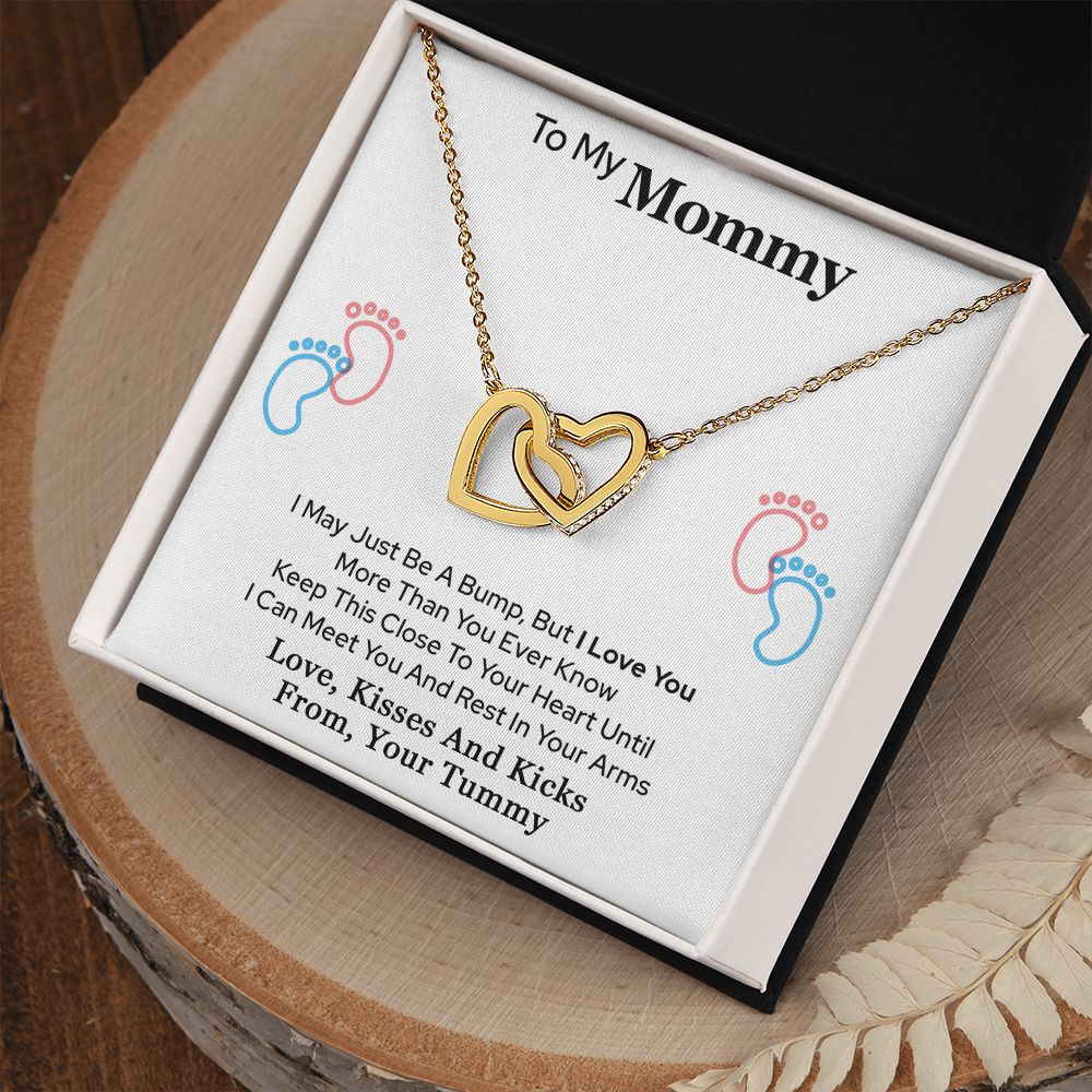 To My Mommy Interlocking Heart Necklace