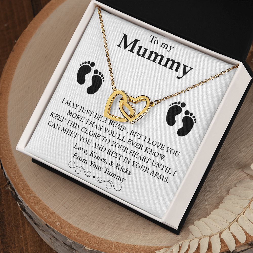 To My Mummy Interlocking Heart Necklace