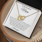 To My Beautiful Mom Interlocking Heart Necklace