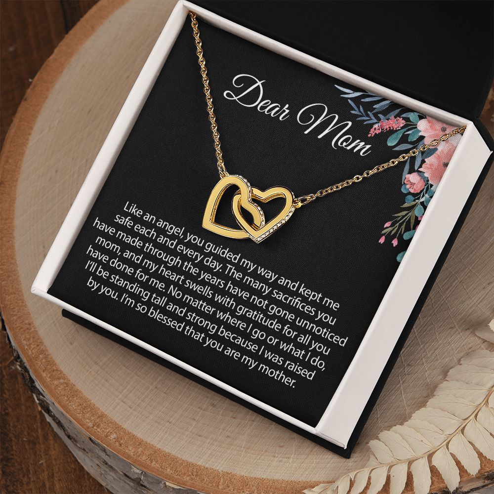 Gift For Mom From Daughter Interlocking Heart Necklace