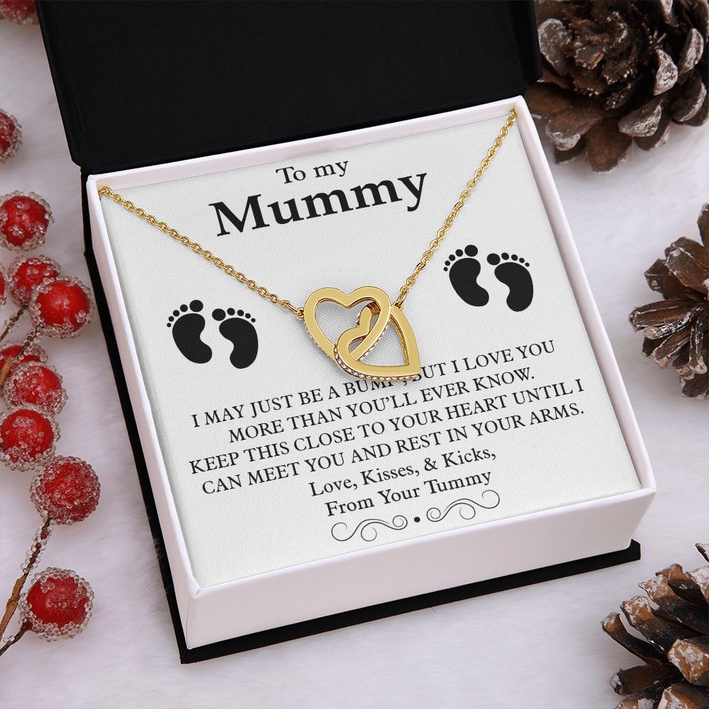 To My Mummy Interlocking Heart Necklace