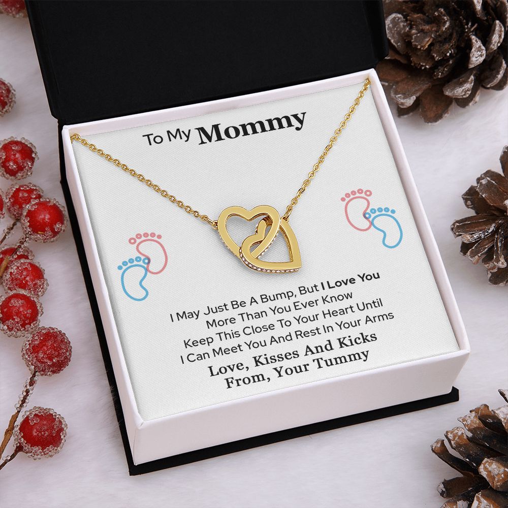 To My Mommy Interlocking Heart Necklace