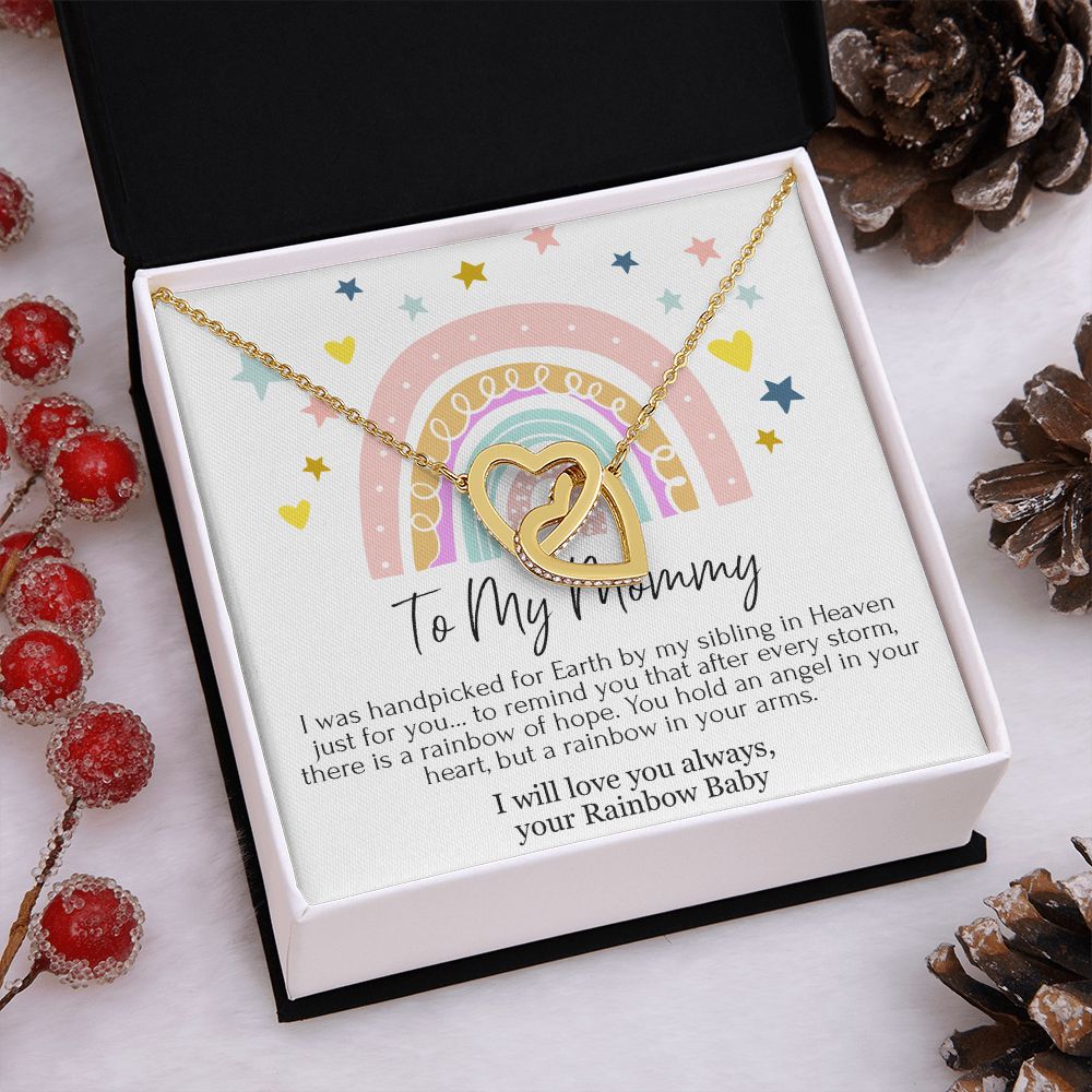 To My Mommy Interlocking Heart Necklace