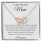 To My Beautiful Mom Interlocking Heart Necklace