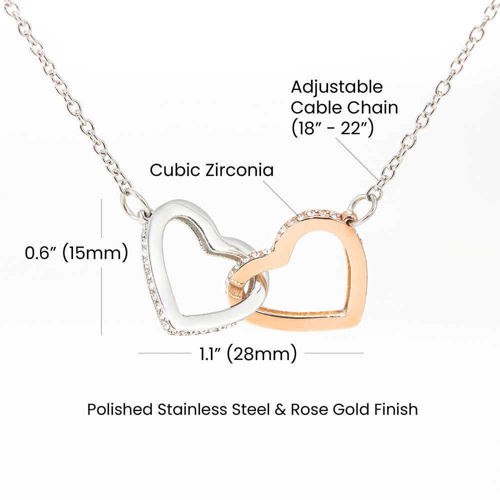 Gift For Mom From Daughter Interlocking Heart Necklace