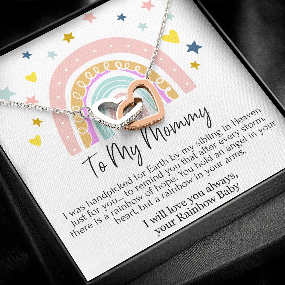 To My Mommy Interlocking Heart Necklace