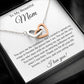 To My Beautiful Mom Interlocking Heart Necklace