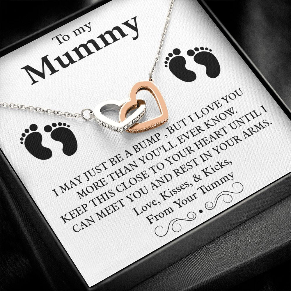 To My Mummy Interlocking Heart Necklace