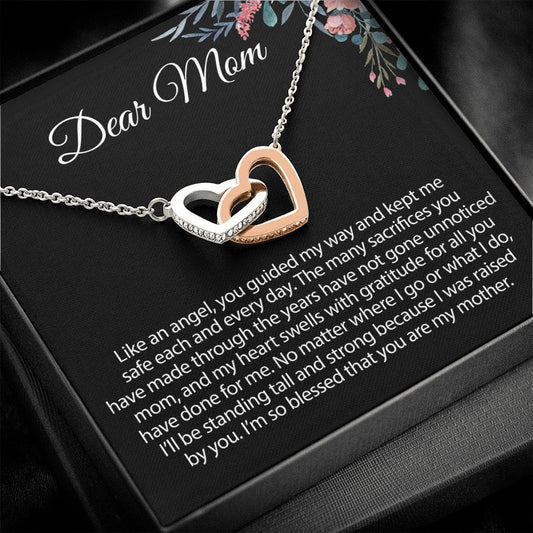 Gift For Mom From Daughter Interlocking Heart Necklace
