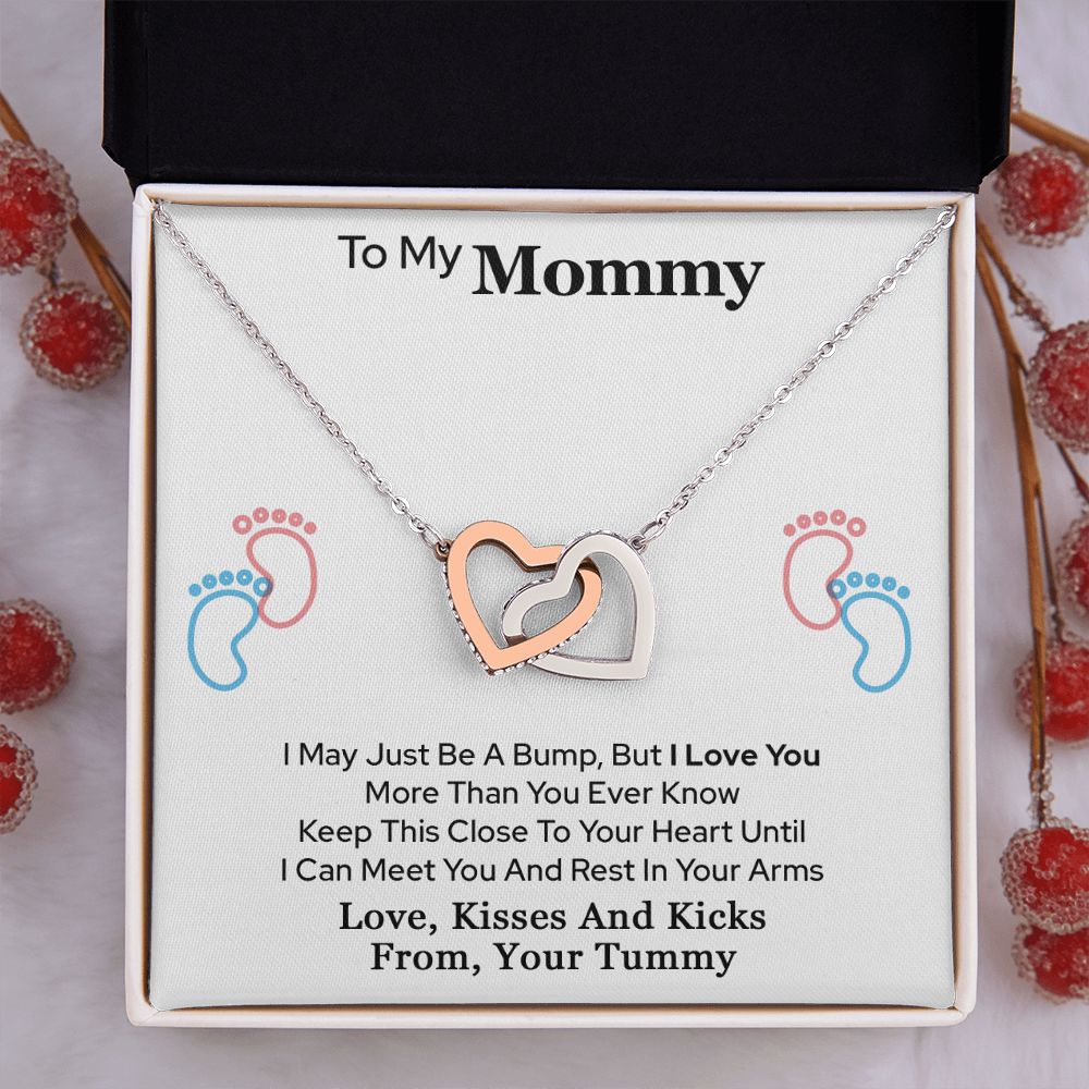 To My Mommy Interlocking Heart Necklace