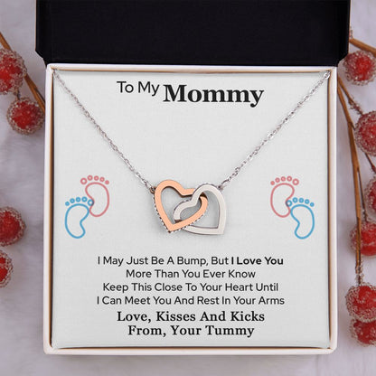 To My Mommy Interlocking Heart Necklace