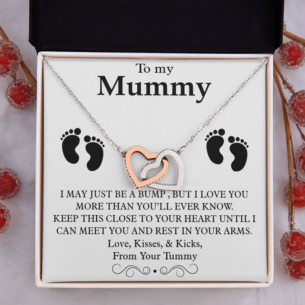To My Mummy Interlocking Heart Necklace