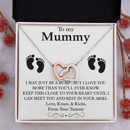 To My Mummy Interlocking Heart Necklace